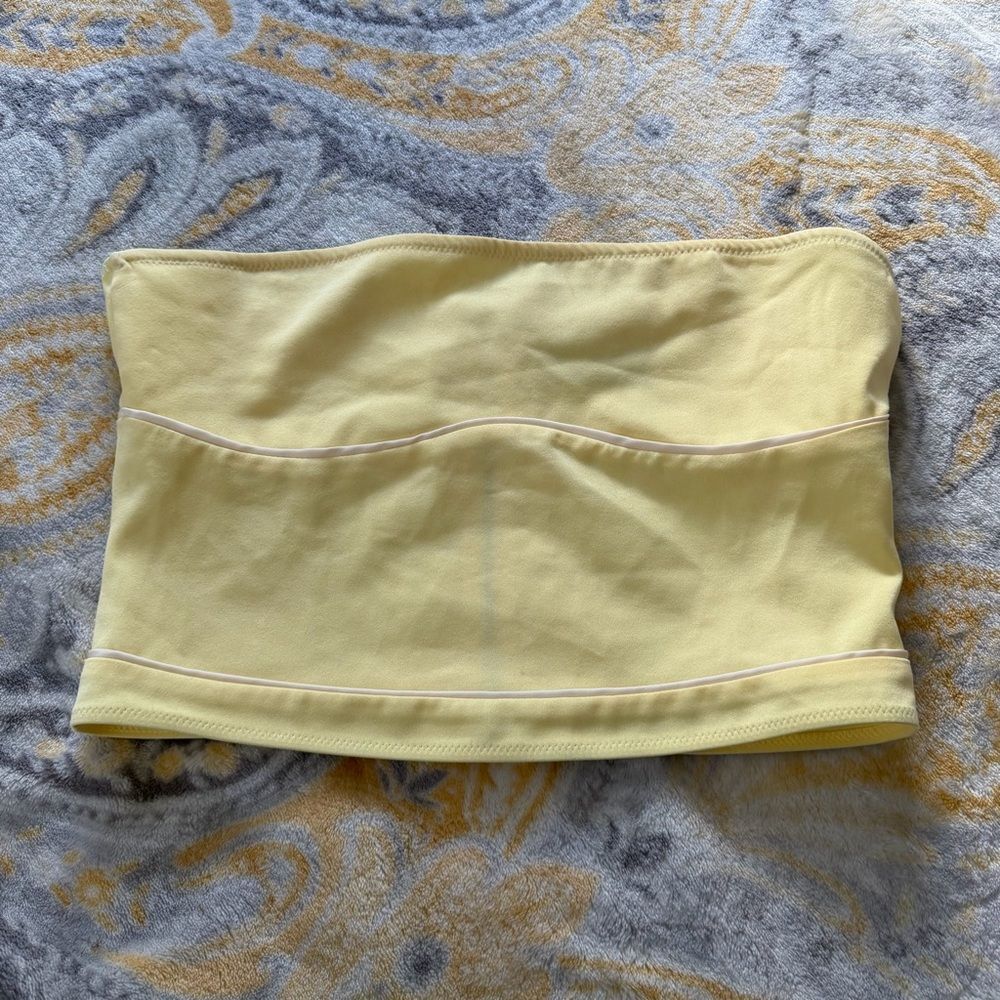 White Fox Pastel Yellow Tube Top size medium
